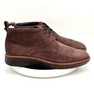 Ecco ST. 1 Hybrid Mens Size 12 EU 46 Shoes Dress Brown Suede Chukka Lace up
